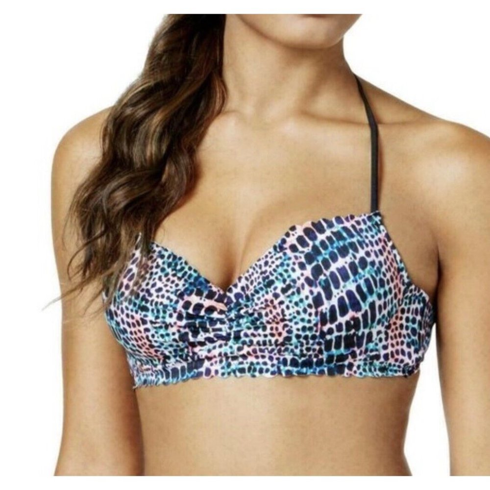 NWT 34C Bikini Top Small Bottoms Sundazed Nixie Bra Swimsuit Set Mermaid Ruffle - Picture 2 of 12